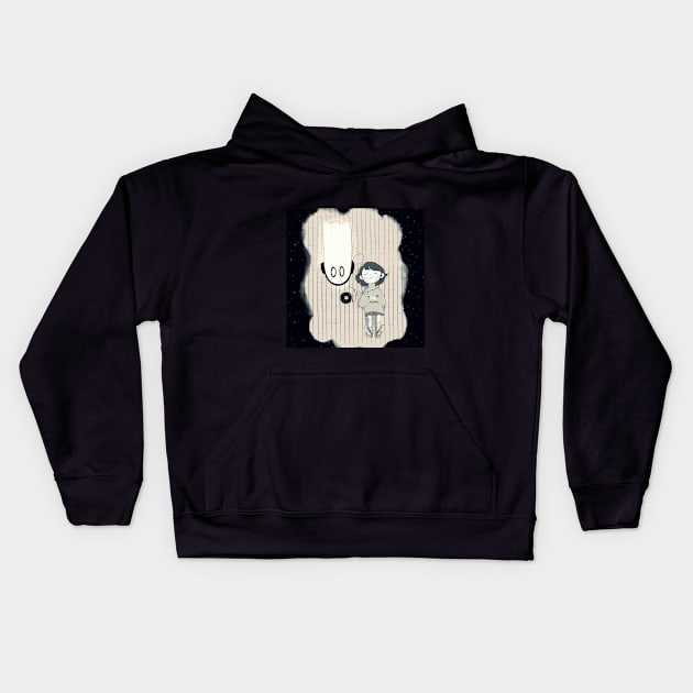 Napstablook after a great meal Kids Hoodie by SpearMintT